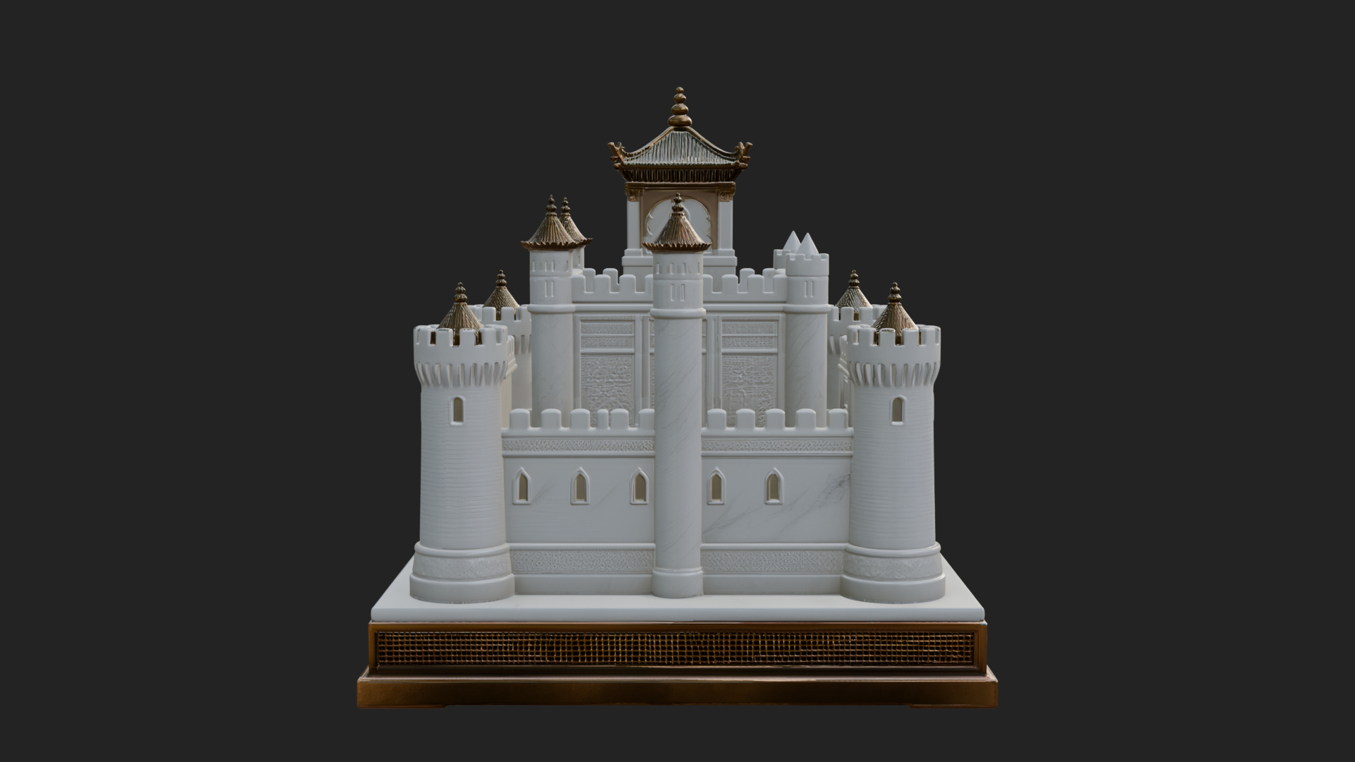 Battlement Castle Tower Design 6 3D Print Model 3D Model