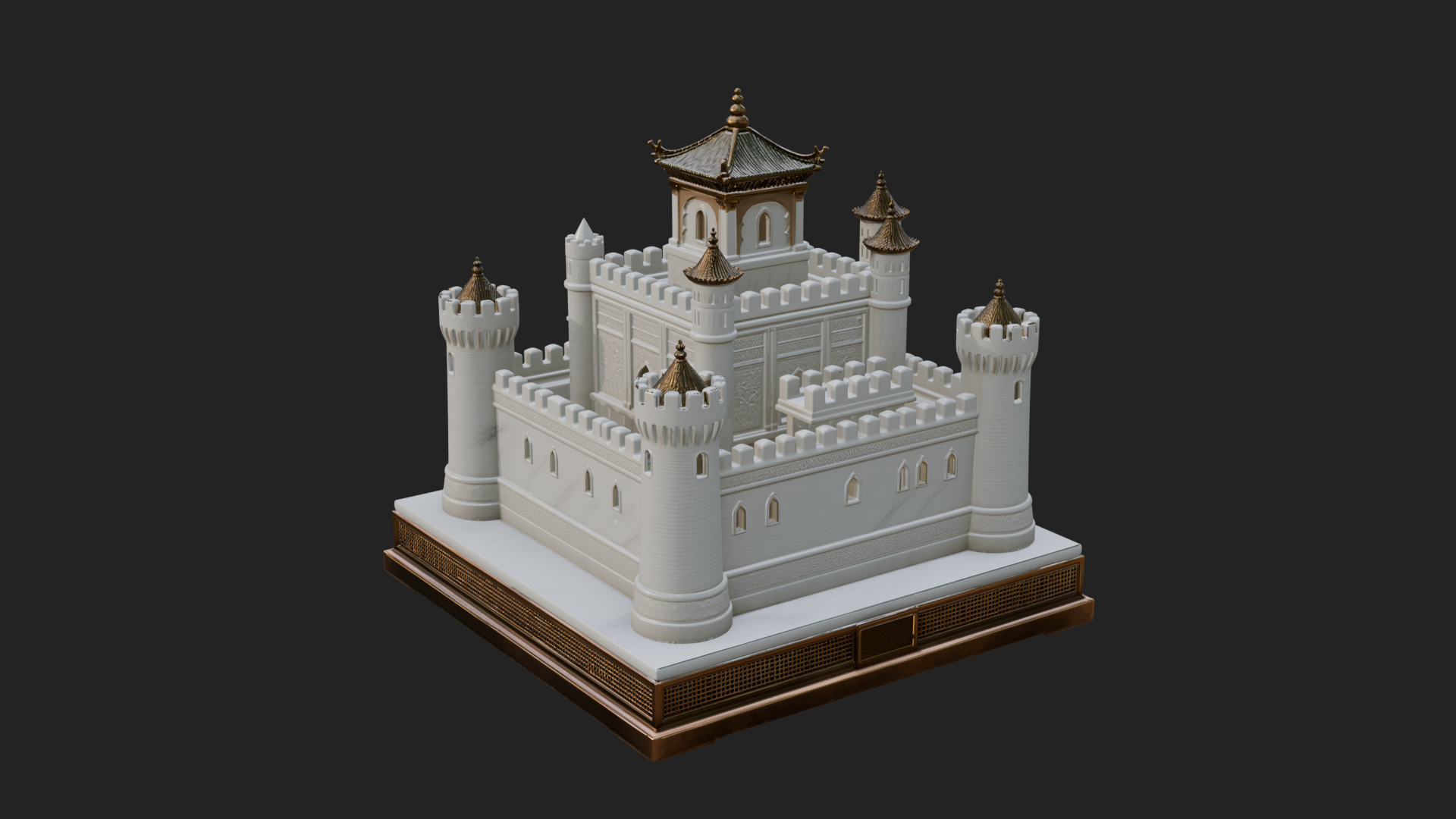 Battlement Castle Tower Design 6 3D Print Model 3D Model