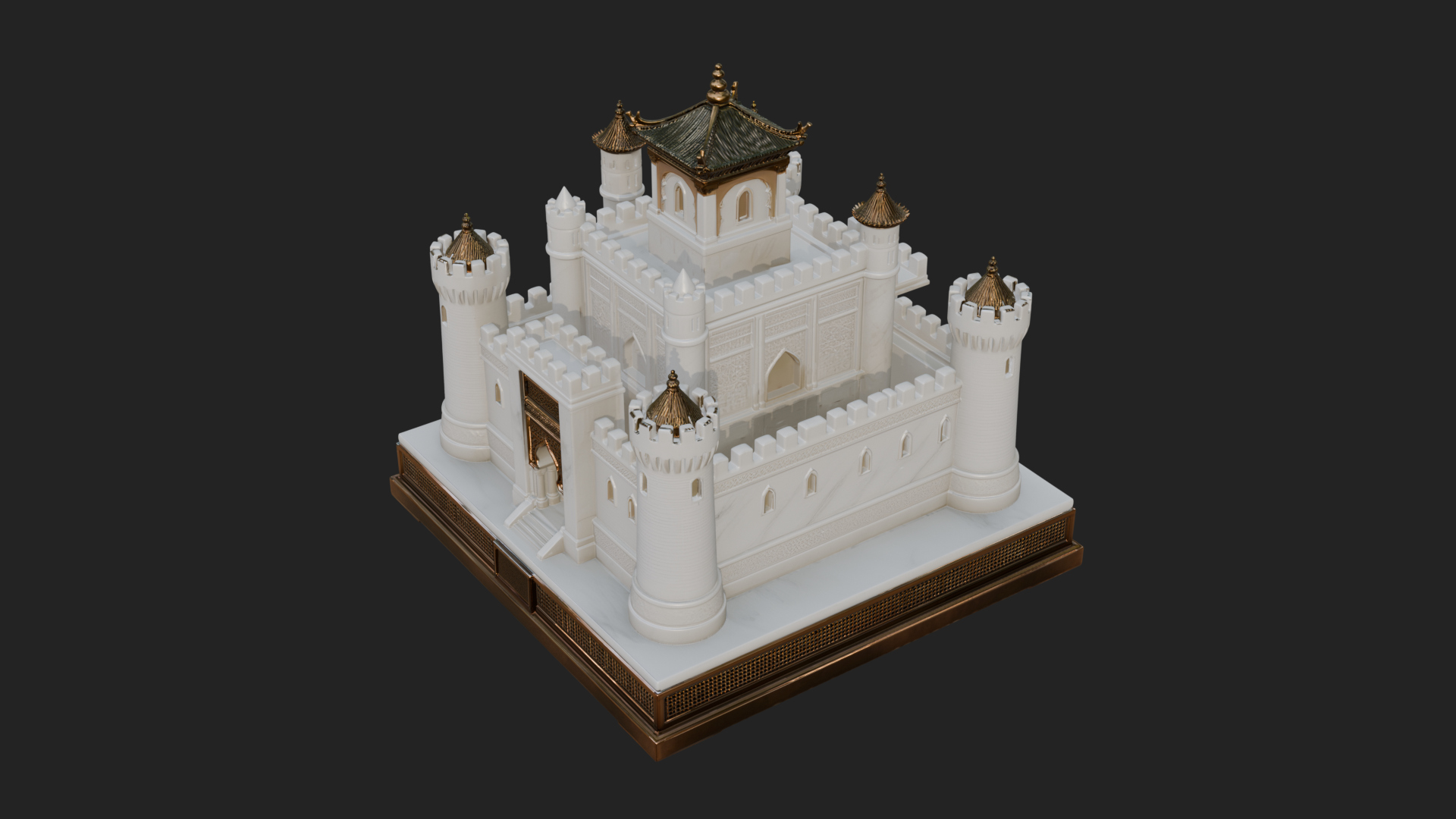 Battlement Castle Tower Design 6 3D Print Model 3D Model