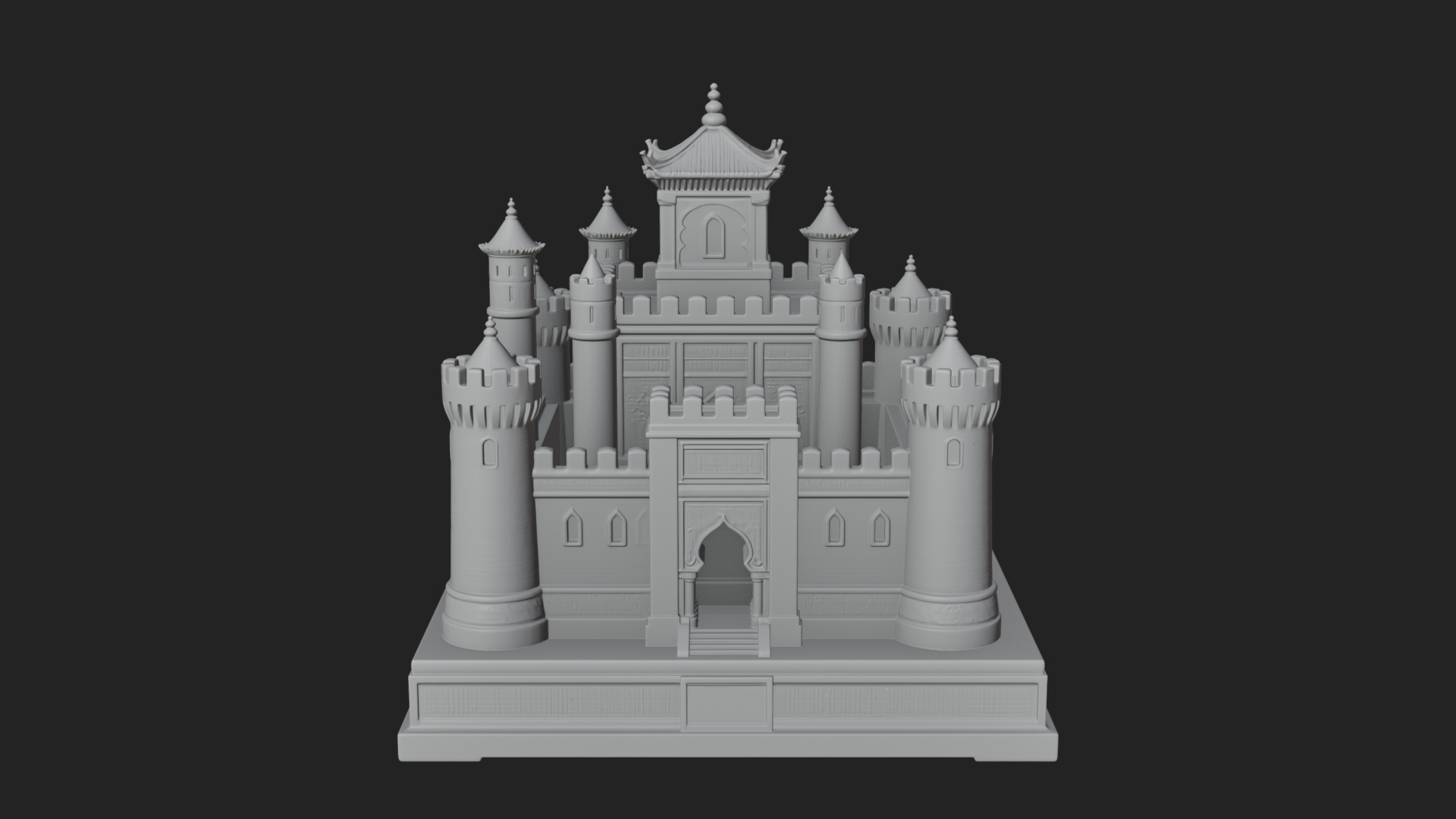 Battlement Castle Tower Design 6 3D Print Model 3D Model