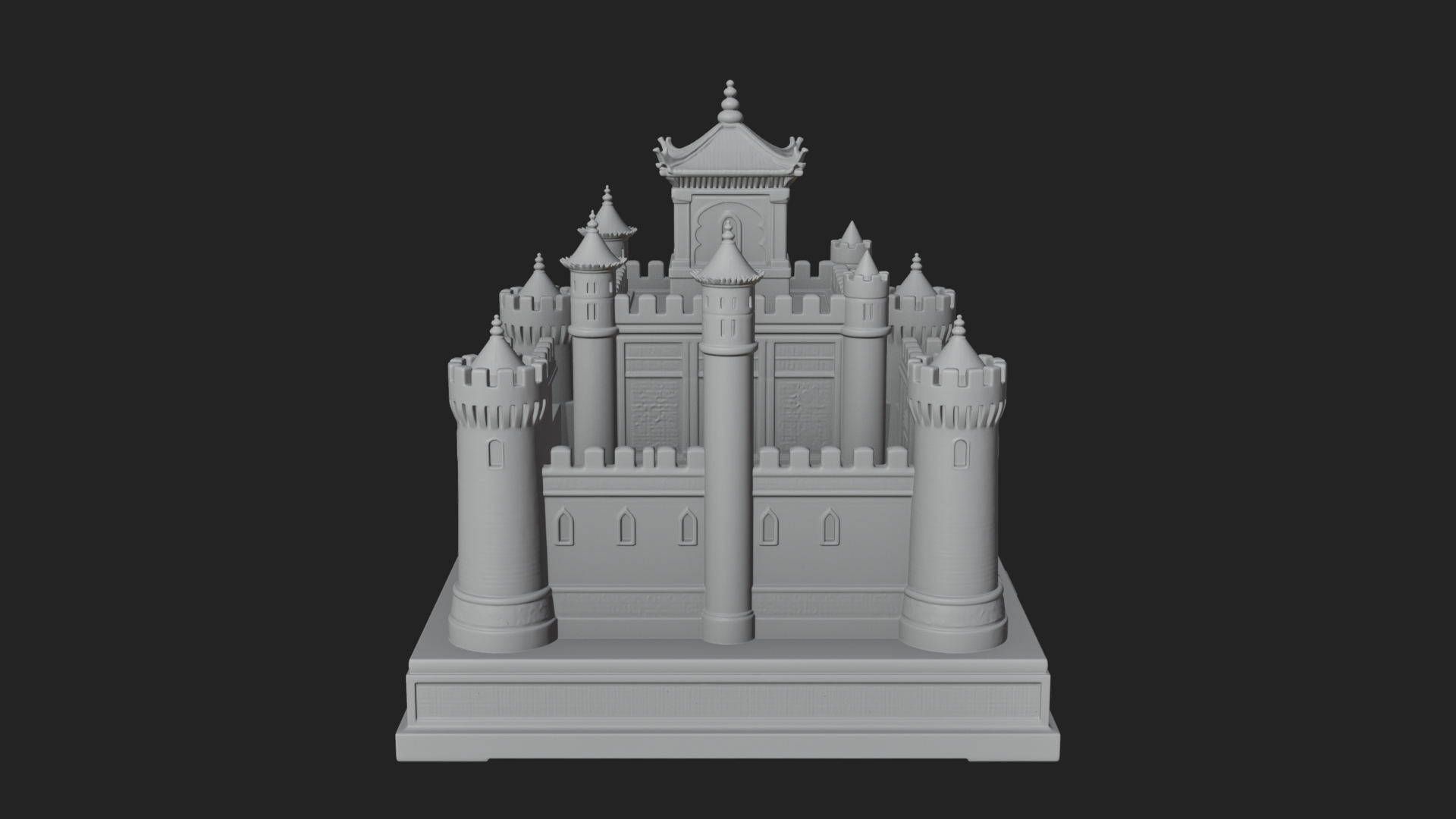 Battlement Castle Tower Design 6 3D Print Model 3D Model