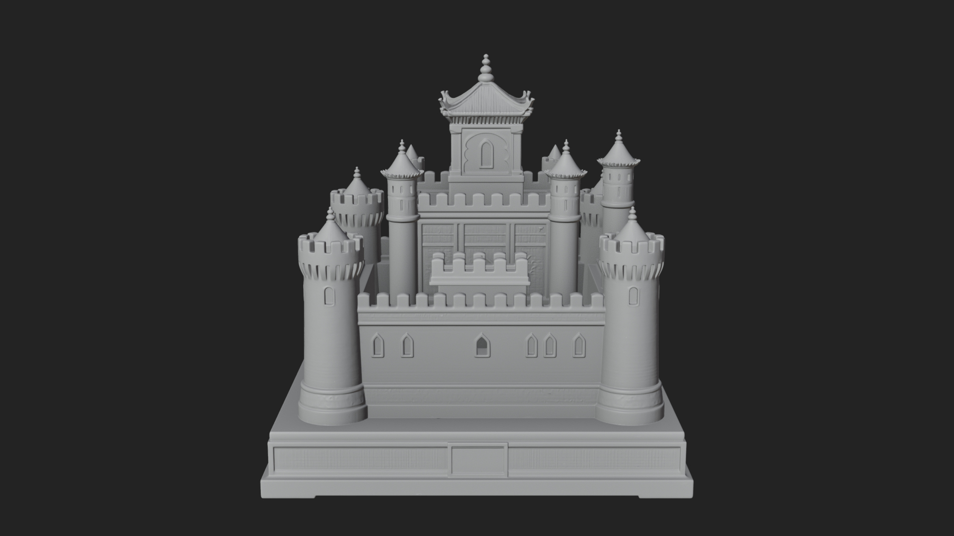 Battlement Castle Tower Design 6 3D Print Model 3D Model