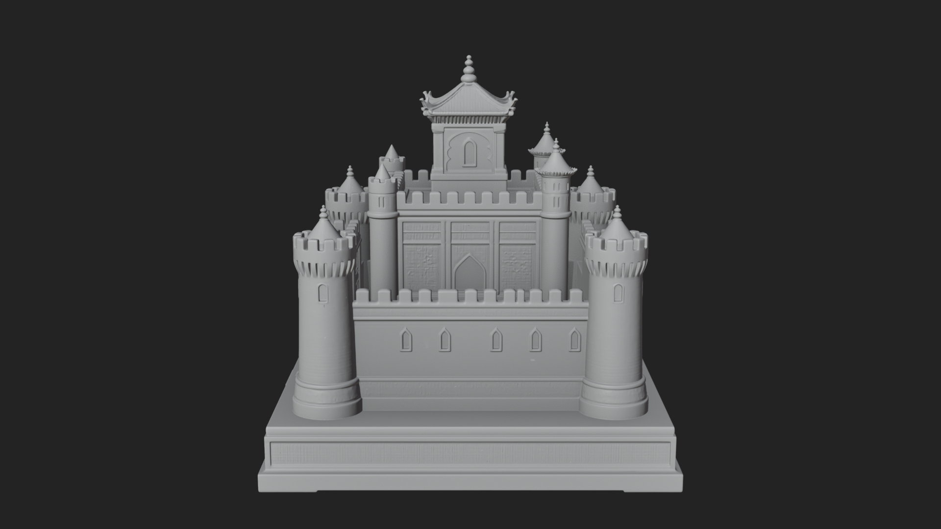 Battlement Castle Tower Design 6 3D Print Model 3D Model