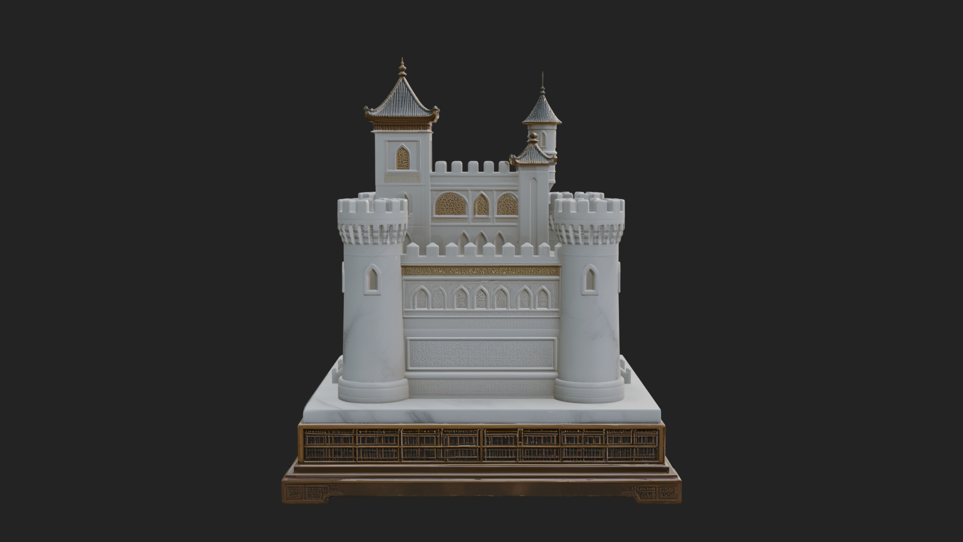 Battlement Castle Tower Design 7 3D Print Model 3D Model