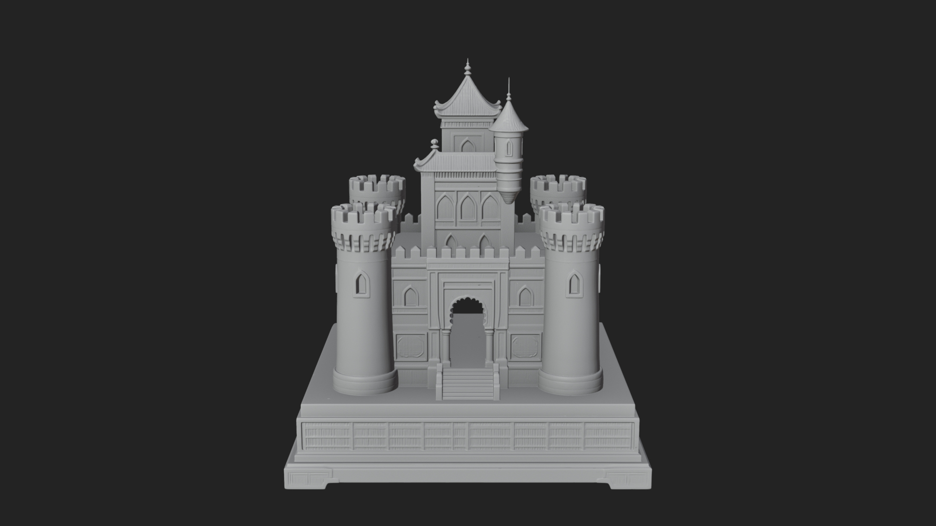 Battlement Castle Tower Design 7 3D Print Model 3D Model