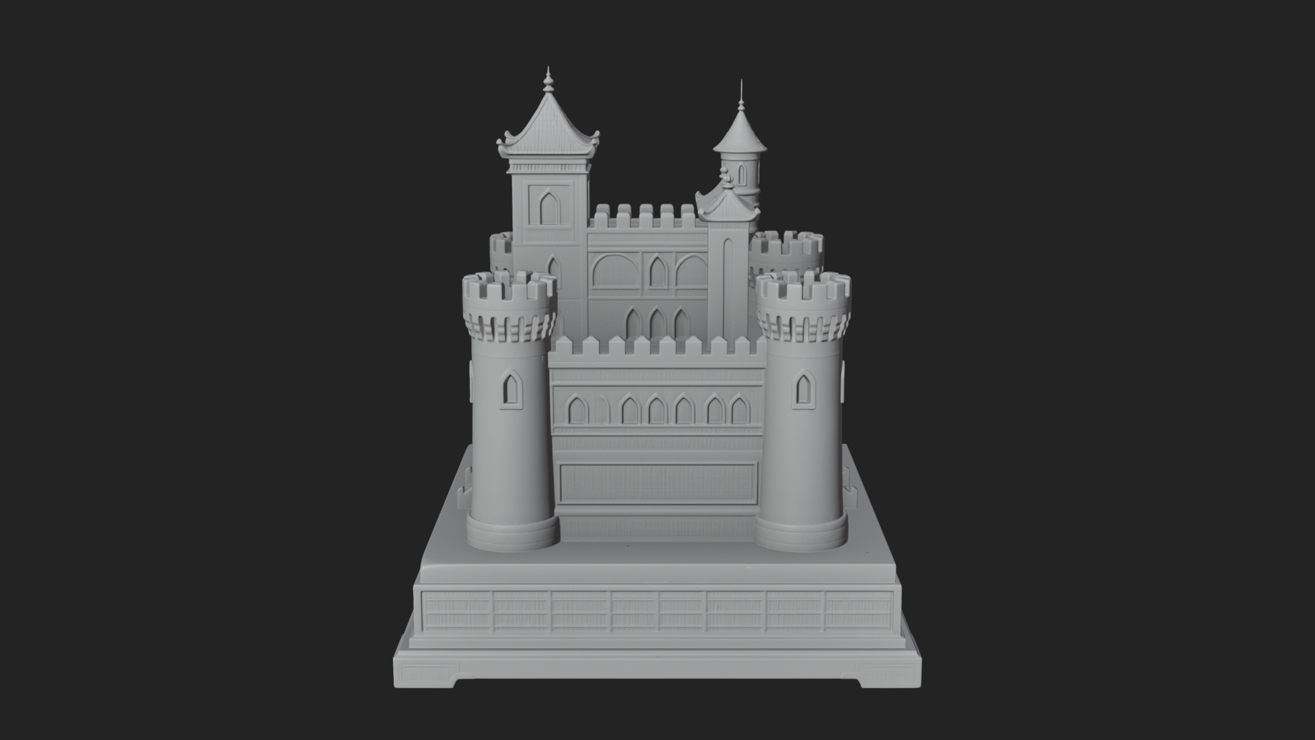 Battlement Castle Tower Design 7 3D Print Model 3D Model