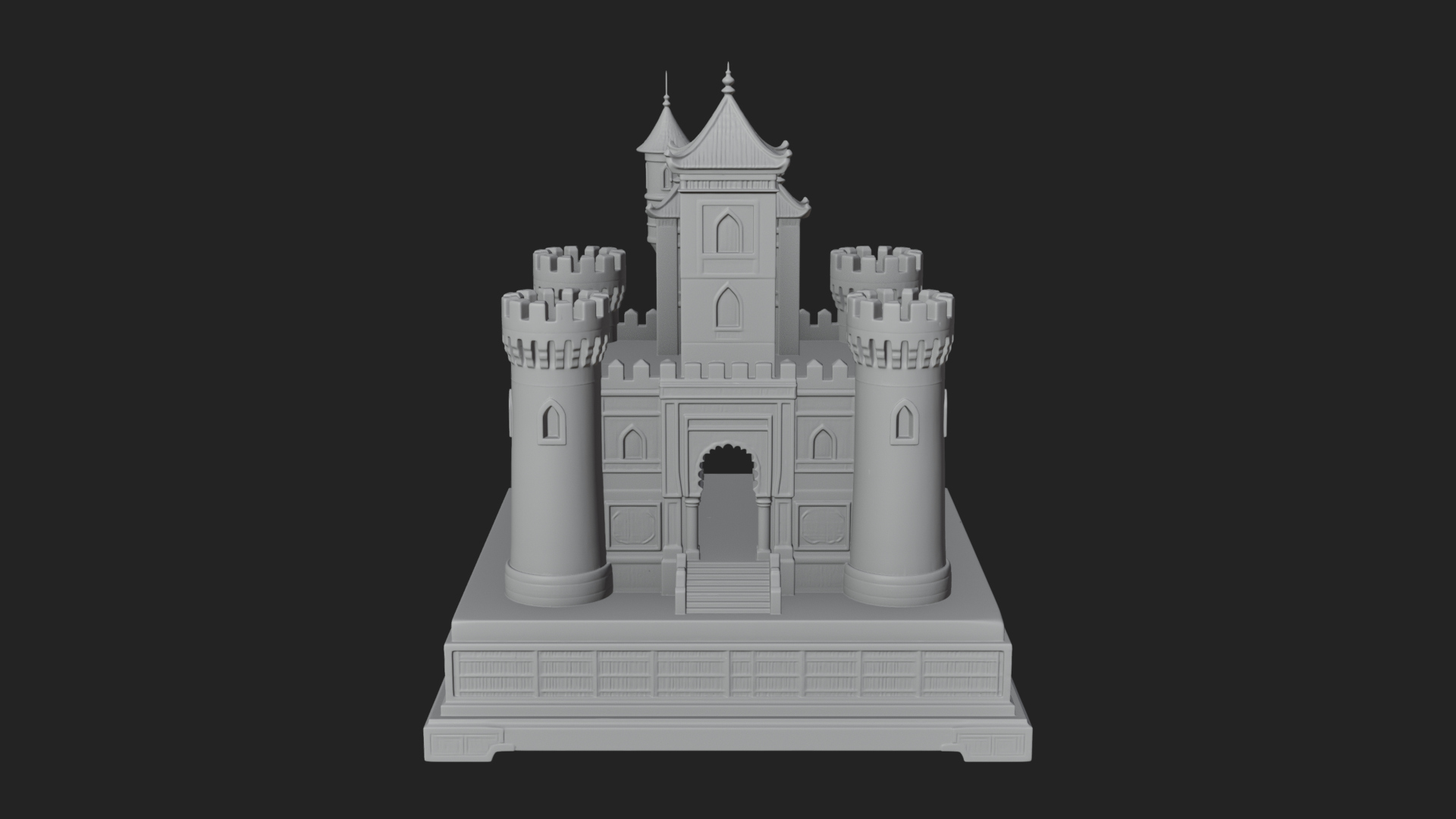 Battlement Castle Tower Design 7 3D Print Model 3D Model