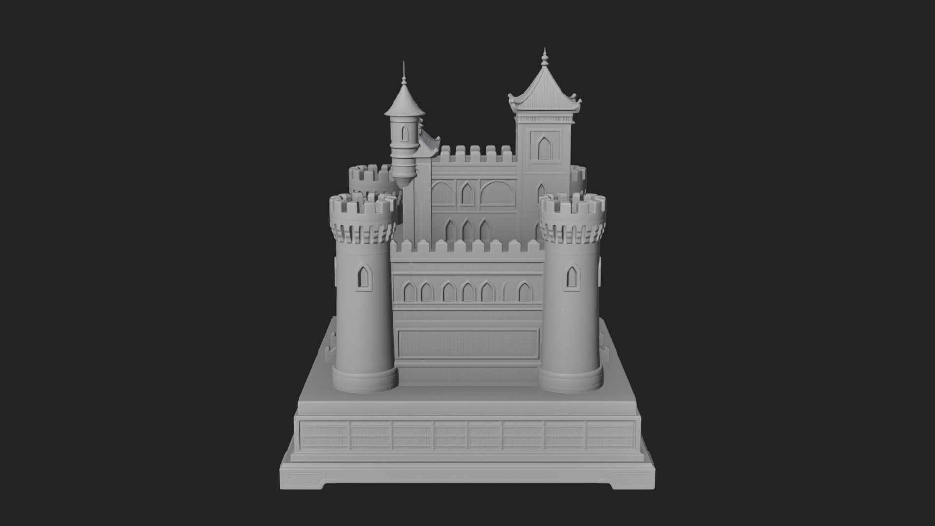 Battlement Castle Tower Design 7 3D Print Model 3D Model