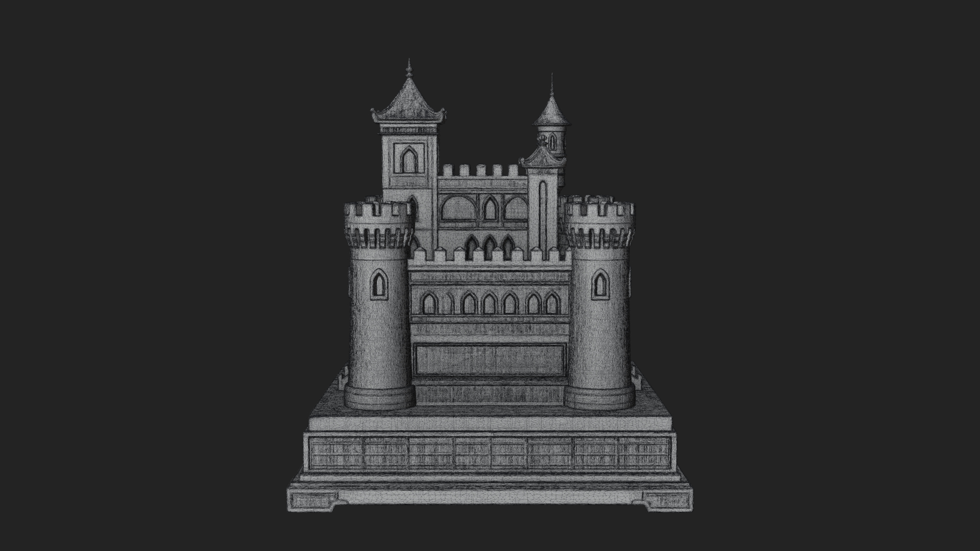 Battlement Castle Tower Design 7 3D Print Model 3D Model