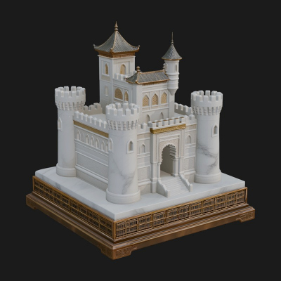 Battlement Castle Tower Design 7 3D Print Model