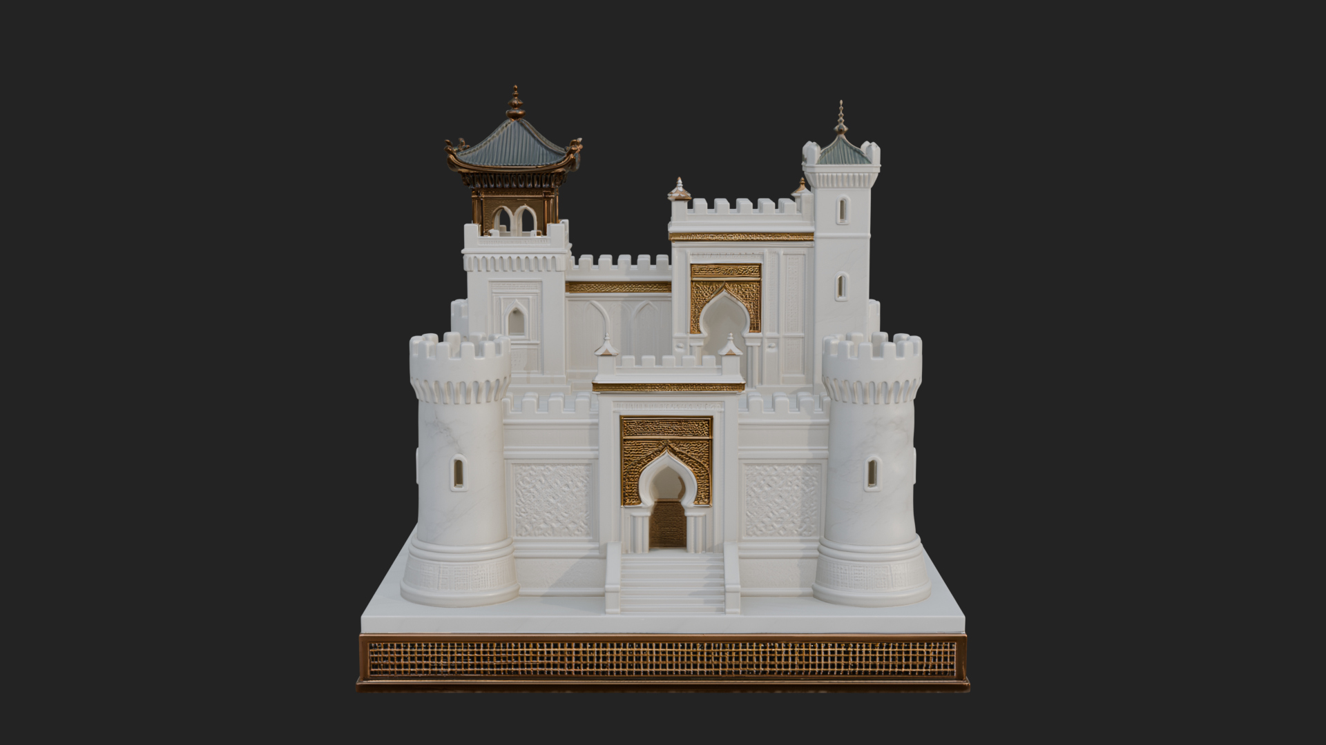 Battlement Castle Tower Design 8 3D Print Model 3D Model