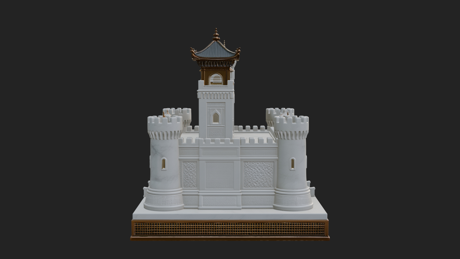 Battlement Castle Tower Design 8 3D Print Model 3D Model
