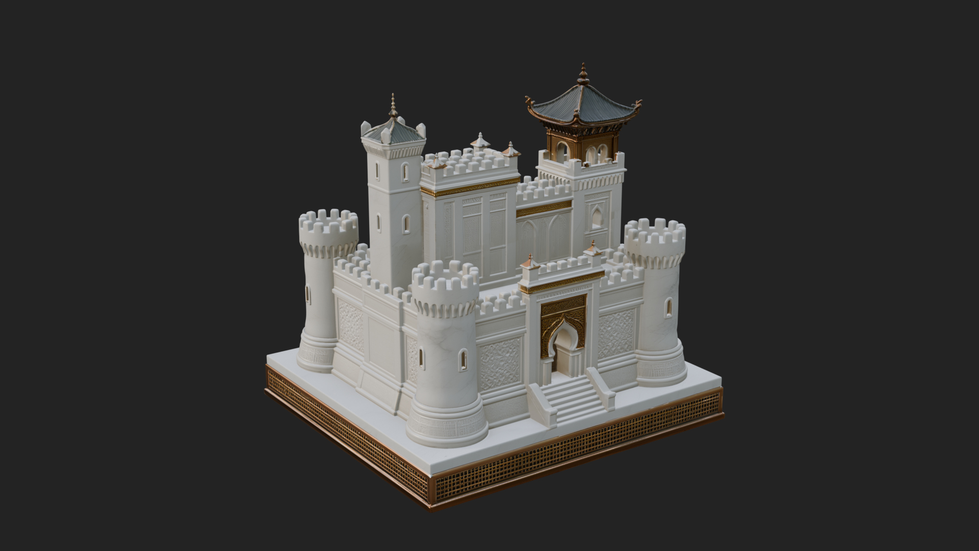 Battlement Castle Tower Design 8 3D Print Model 3D Model
