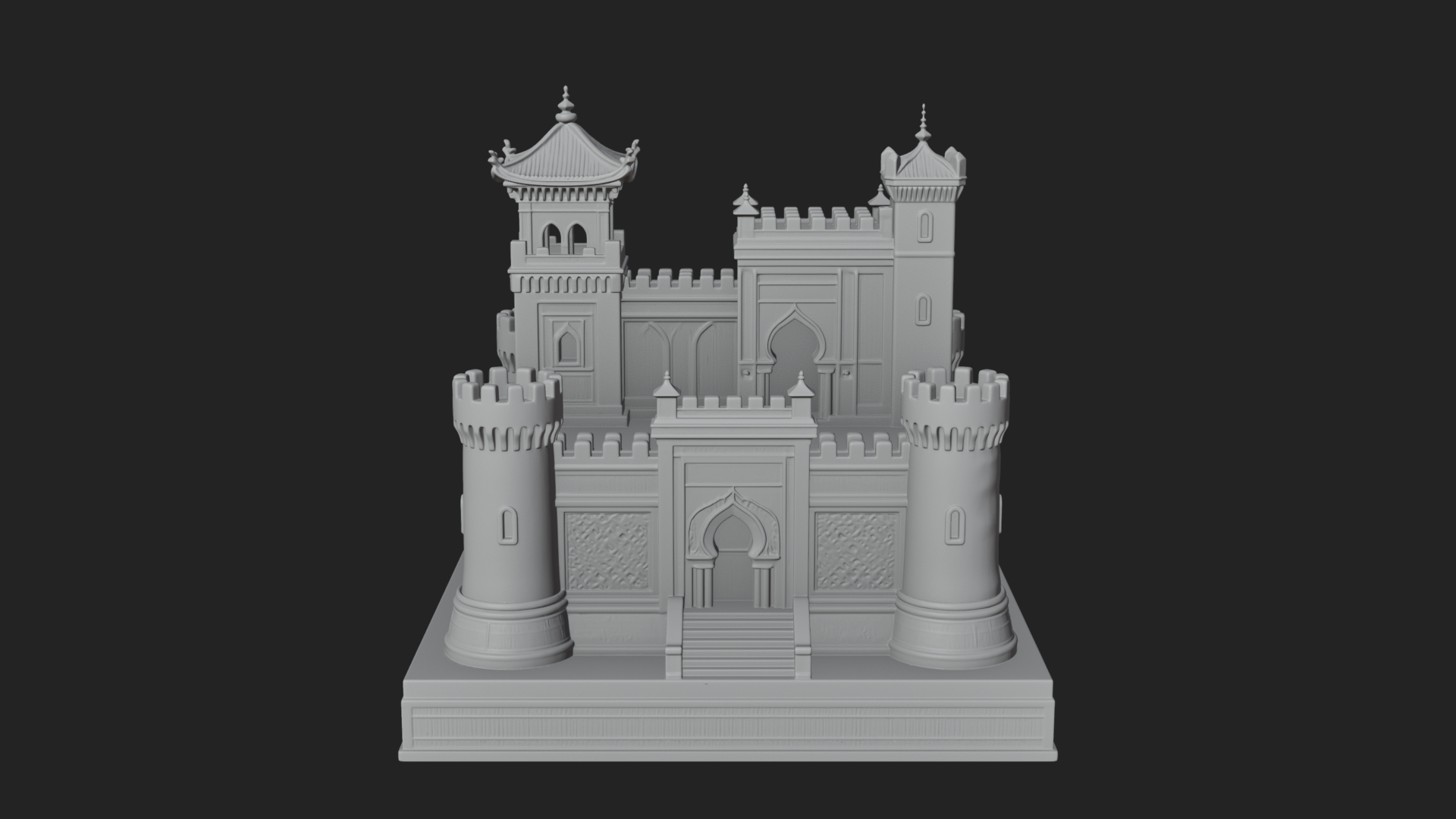 Battlement Castle Tower Design 8 3D Print Model 3D Model