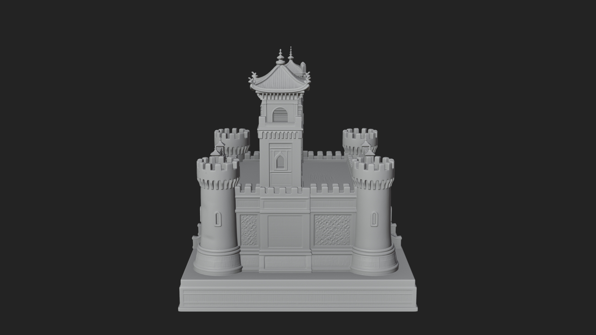 Battlement Castle Tower Design 8 3D Print Model 3D Model