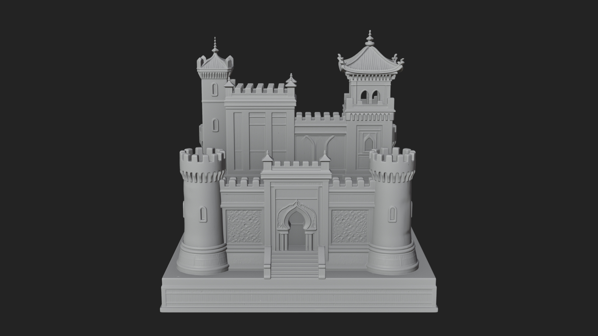 Battlement Castle Tower Design 8 3D Print Model 3D Model
