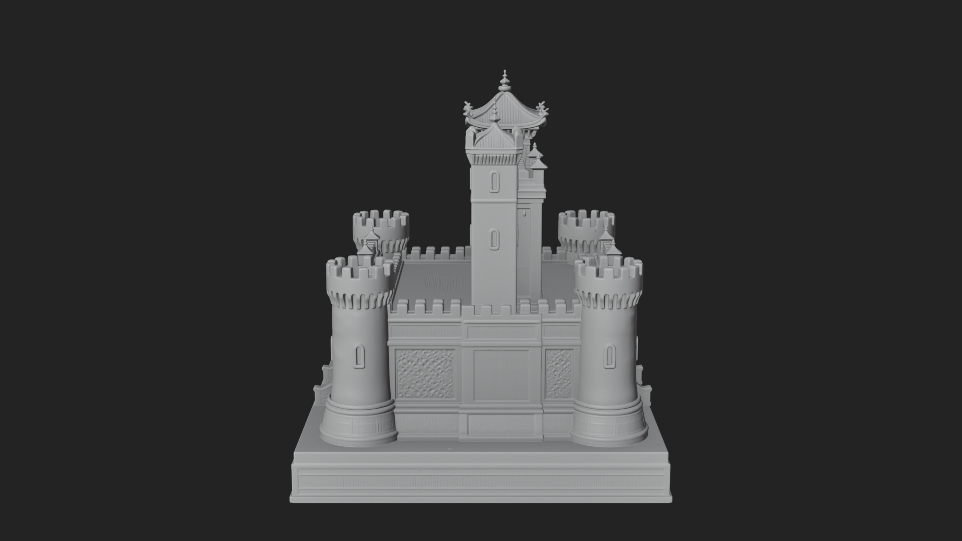 Battlement Castle Tower Design 8 3D Print Model 3D Model