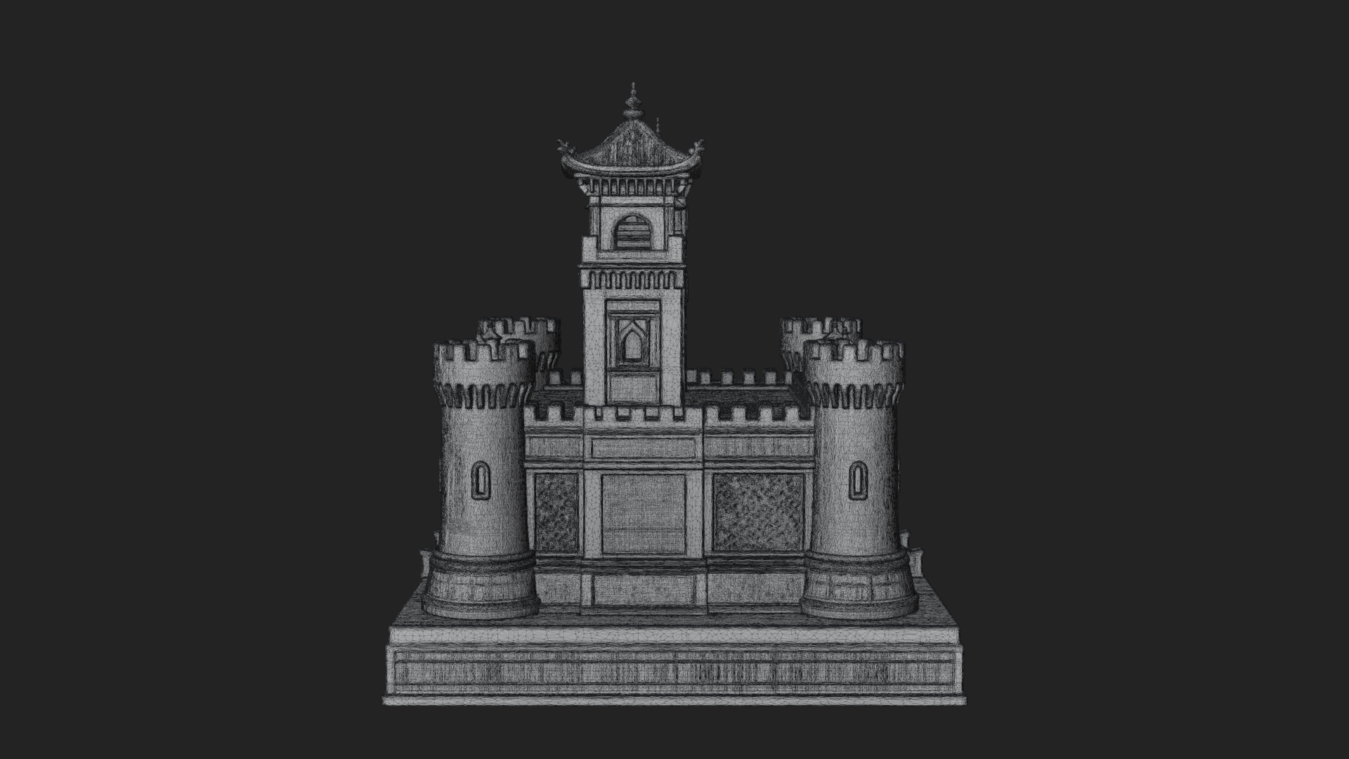 Battlement Castle Tower Design 8 3D Print Model 3D Model