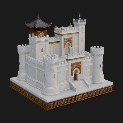 Battlement Castle Tower Design 8 3D Print Model