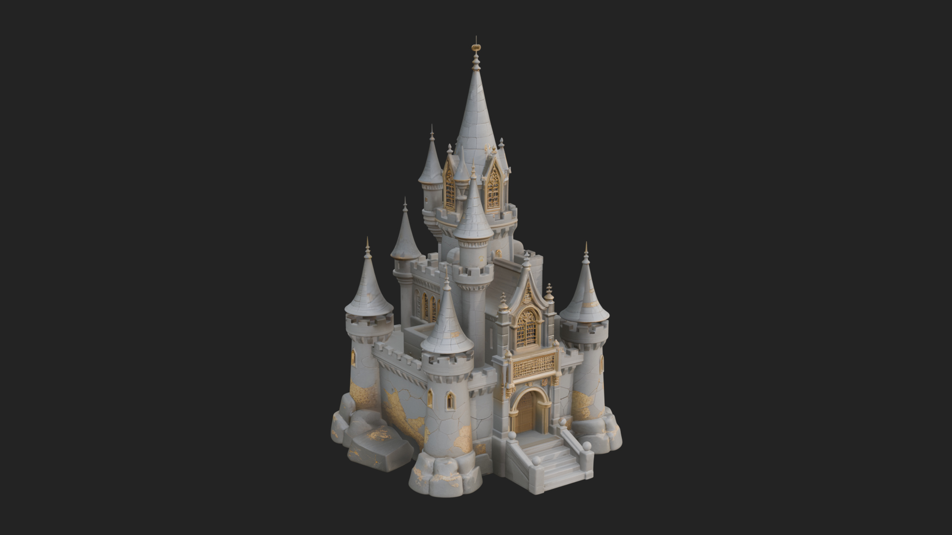Battlement Castle Tower Design 9 3D Print Model 3D Model