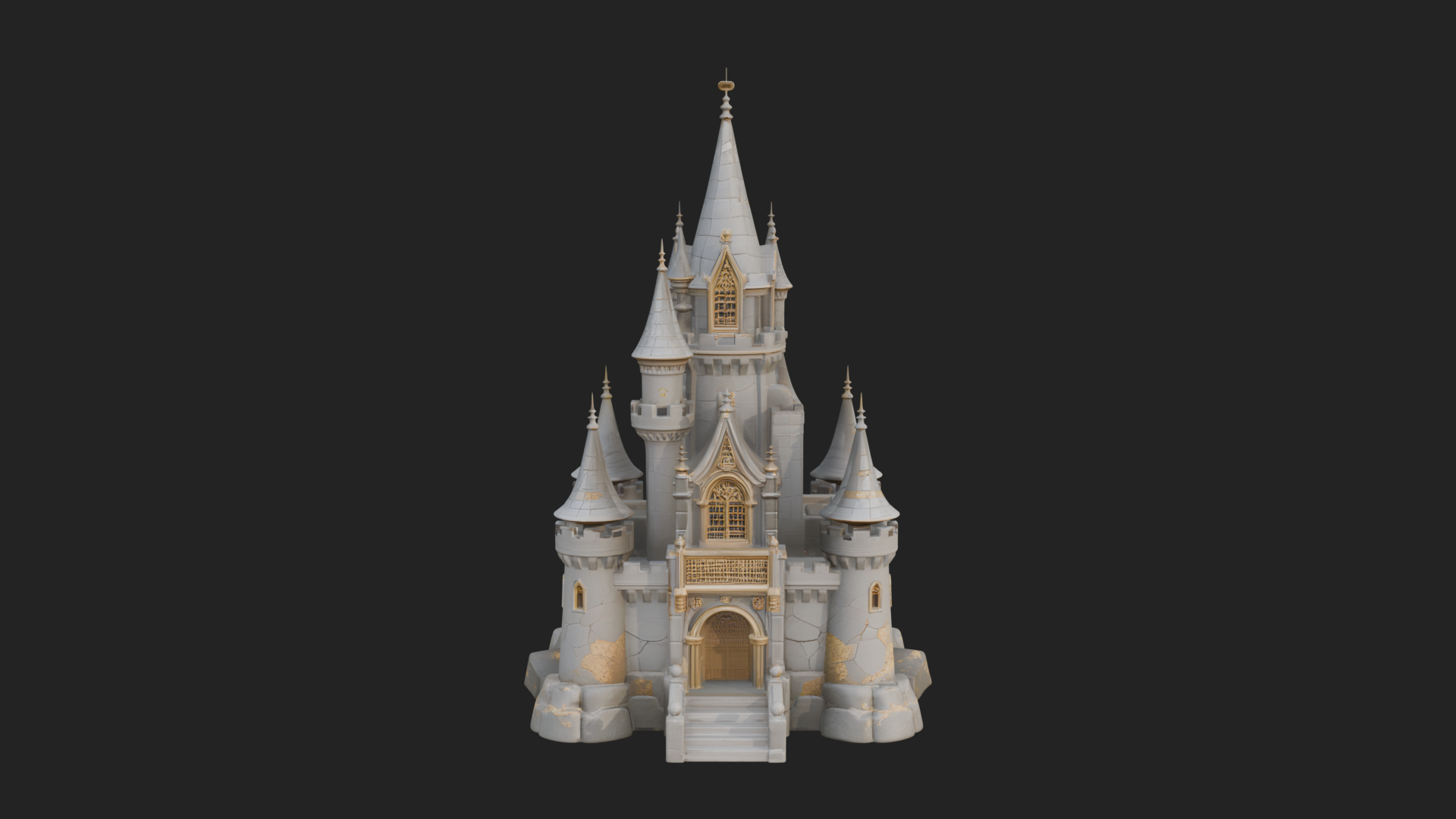 Battlement Castle Tower Design 9 3D Print Model 3D Model