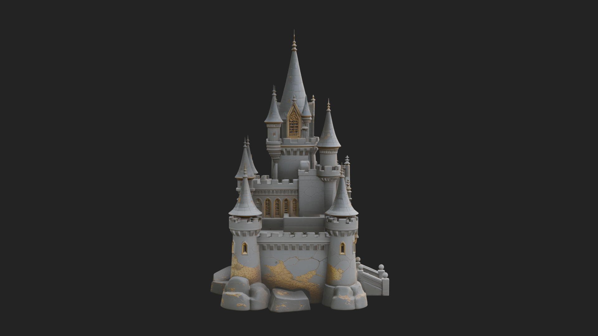 Battlement Castle Tower Design 9 3D Print Model 3D Model