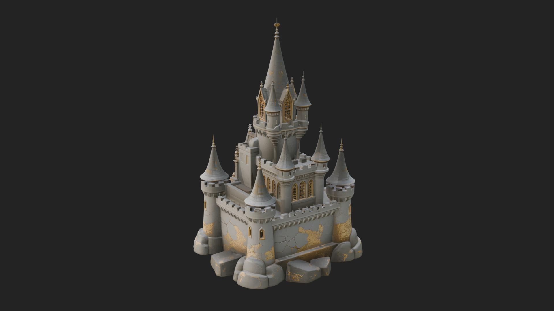 Battlement Castle Tower Design 9 3D Print Model 3D Model