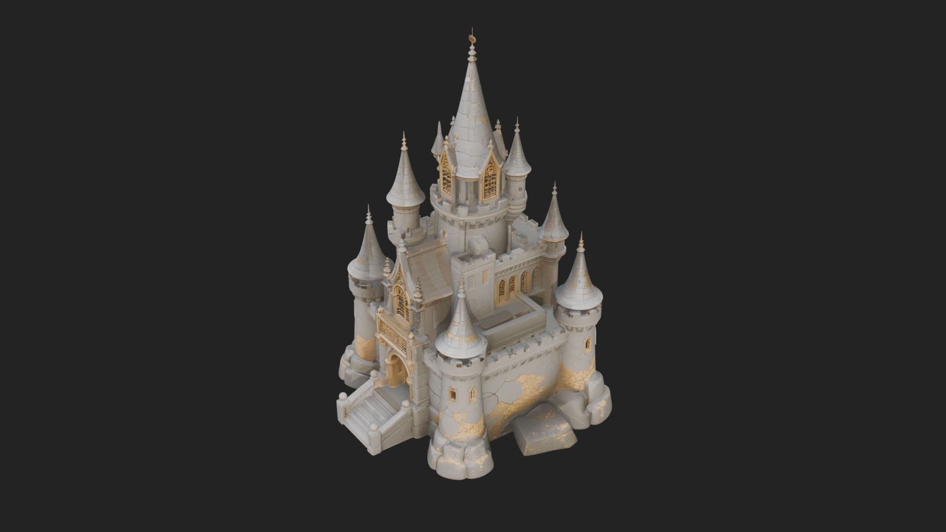 Battlement Castle Tower Design 9 3D Print Model 3D Model