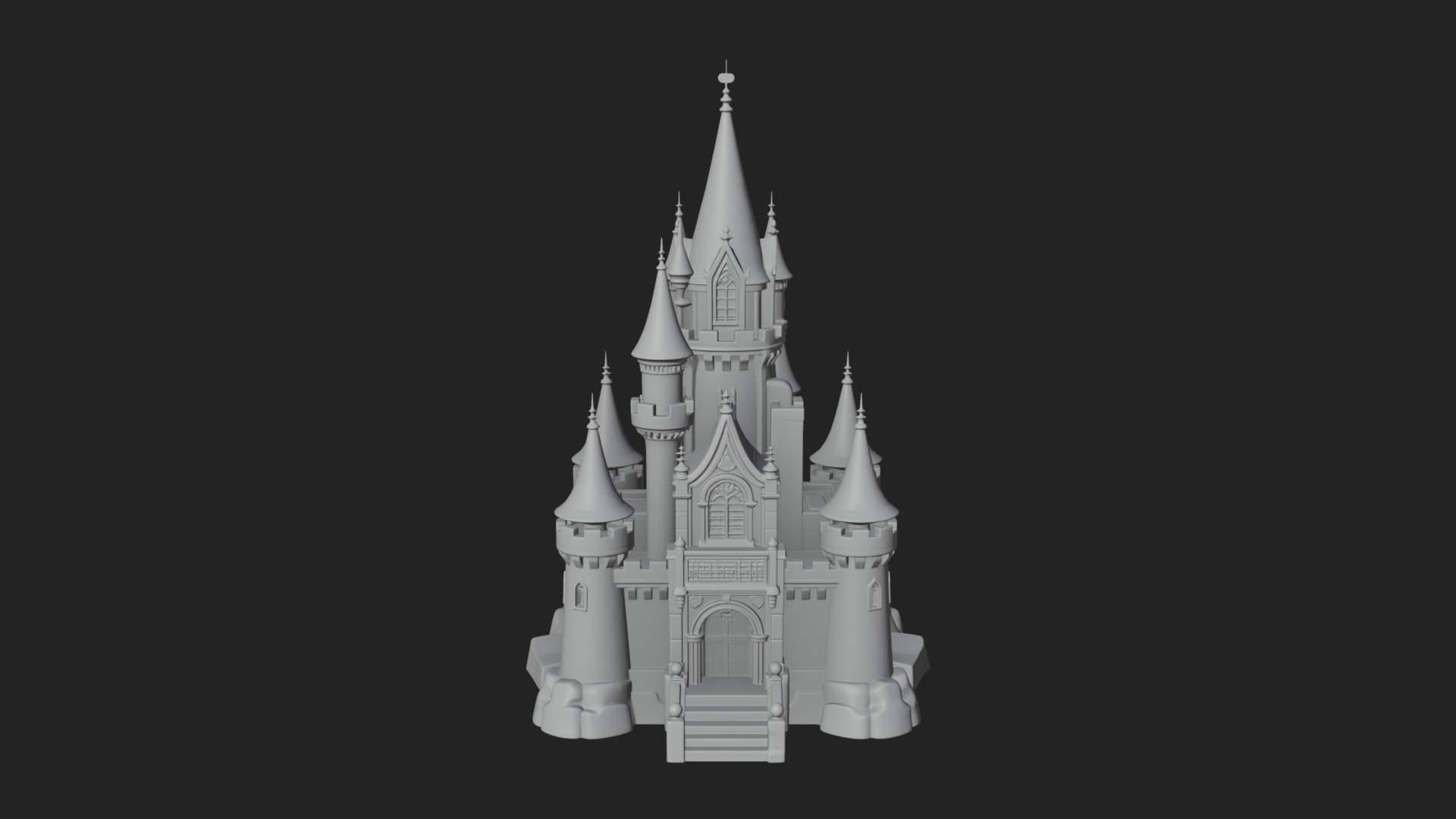 Battlement Castle Tower Design 9 3D Print Model 3D Model