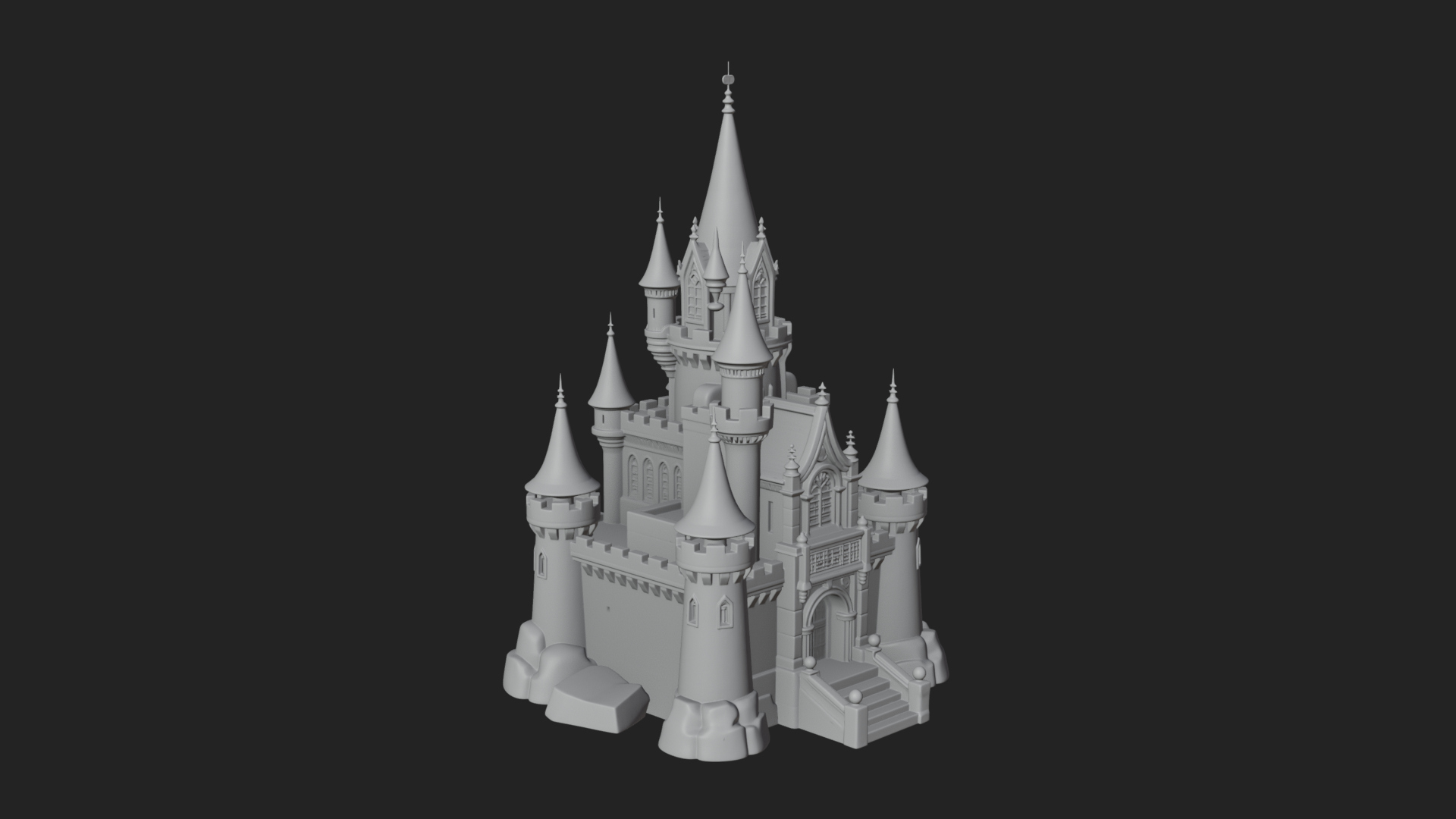 Battlement Castle Tower Design 9 3D Print Model 3D Model