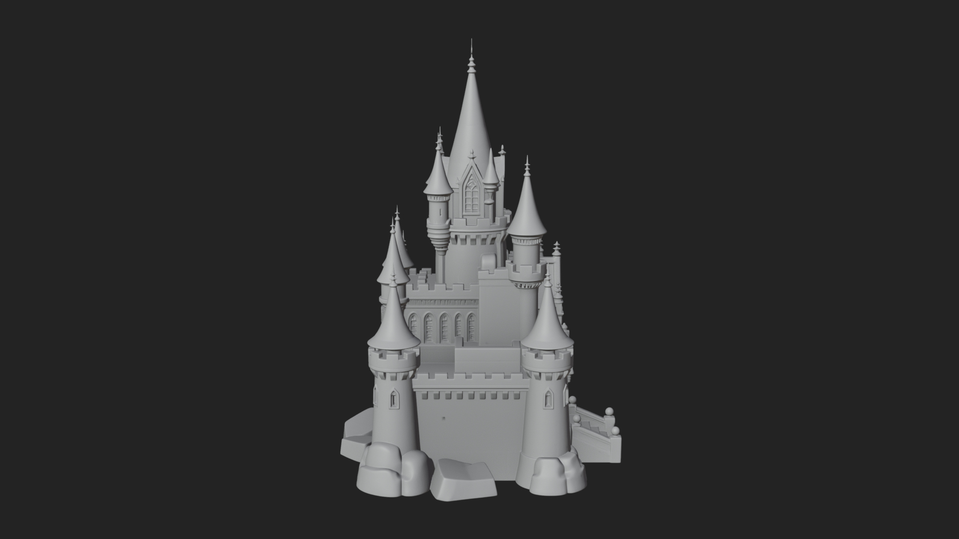 Battlement Castle Tower Design 9 3D Print Model 3D Model