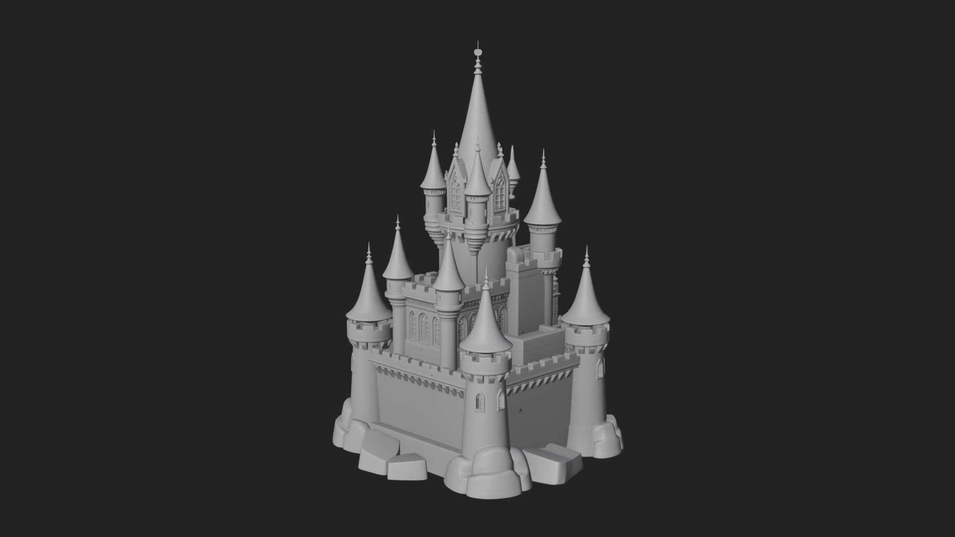 Battlement Castle Tower Design 9 3D Print Model 3D Model