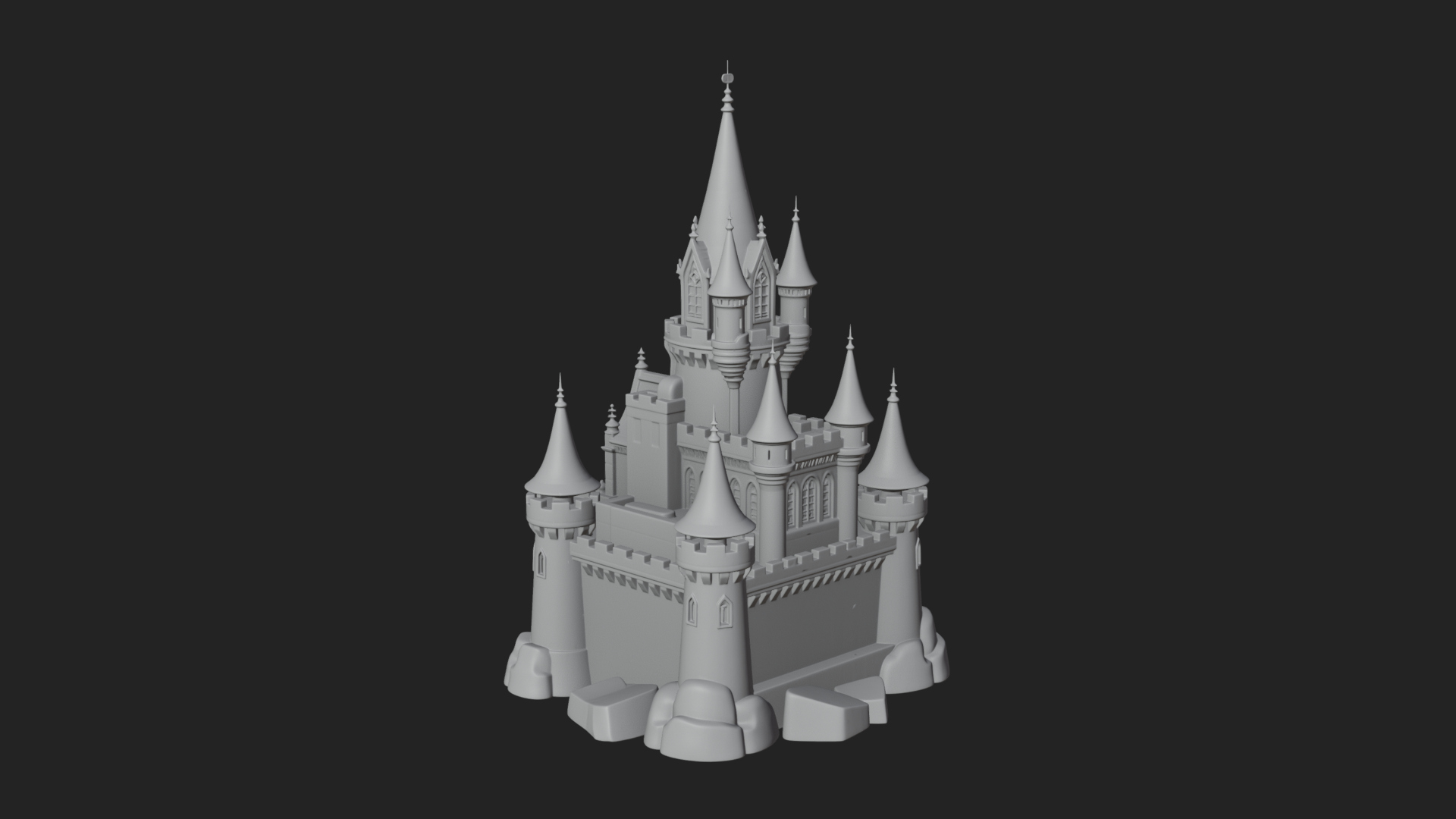 Battlement Castle Tower Design 9 3D Print Model 3D Model