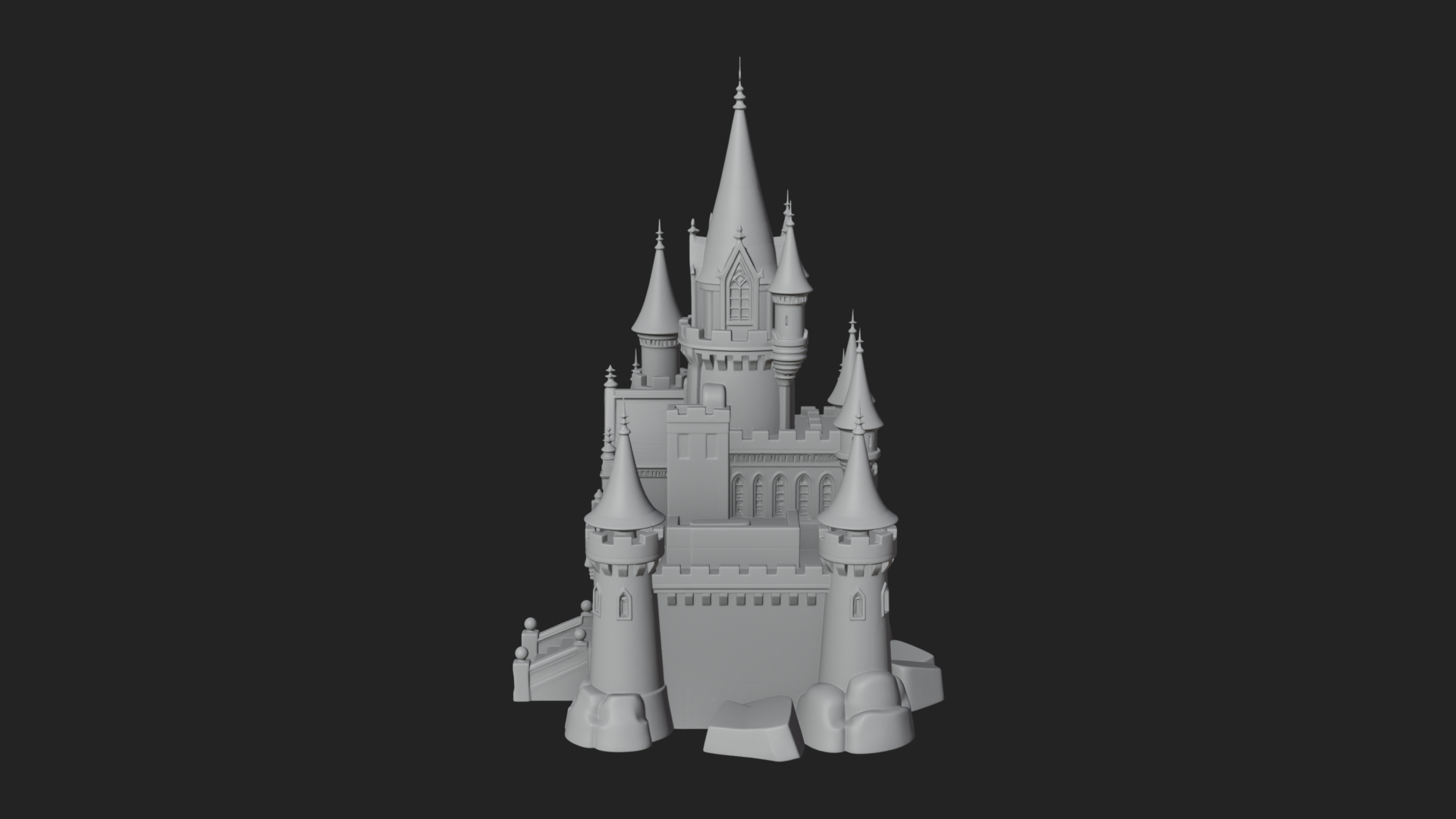 Battlement Castle Tower Design 9 3D Print Model 3D Model