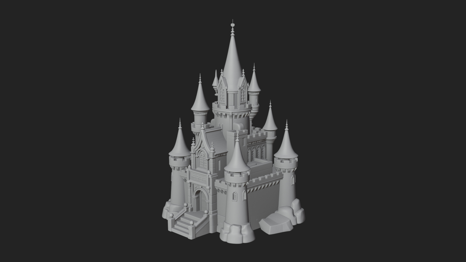 Battlement Castle Tower Design 9 3D Print Model 3D Model