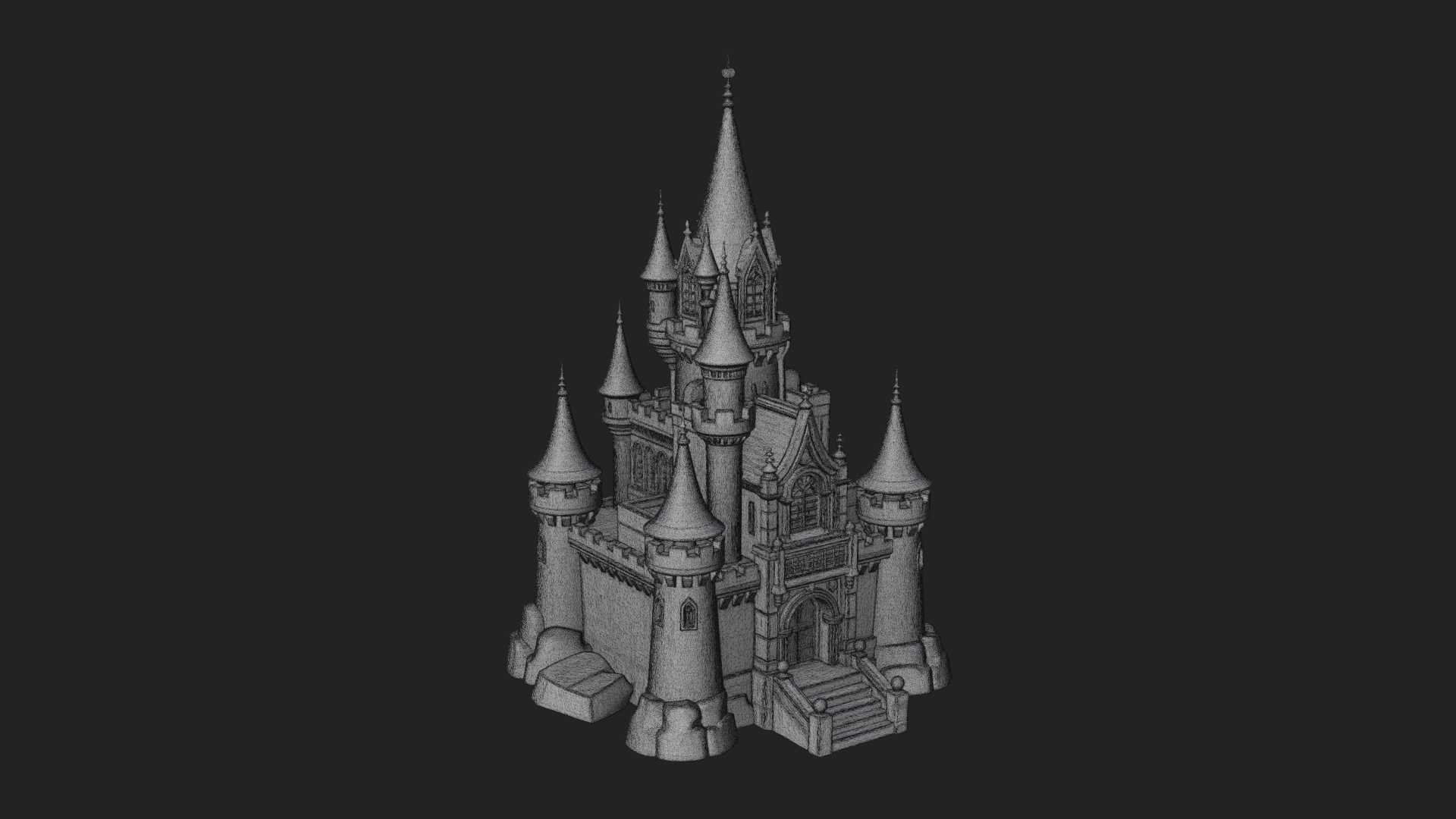 Battlement Castle Tower Design 9 3D Print Model 3D Model