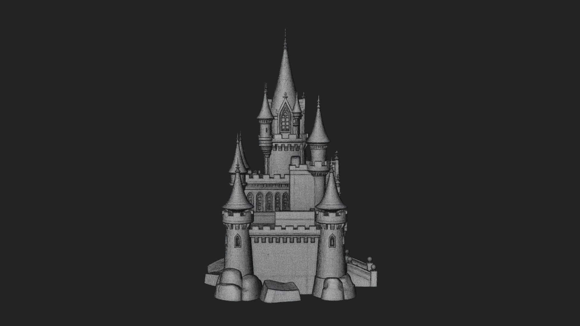 Battlement Castle Tower Design 9 3D Print Model 3D Model