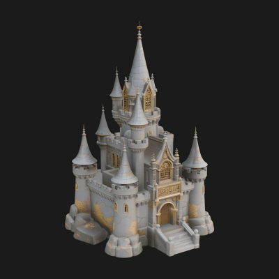 Battlement Castle Tower Design 9 3D Print Model