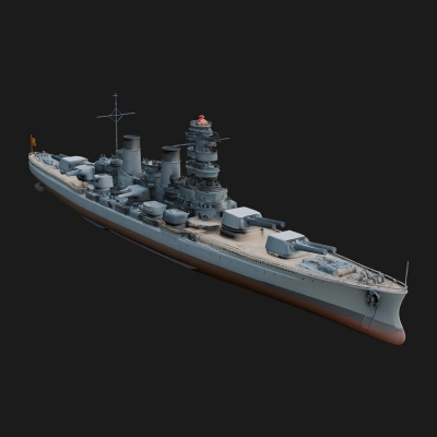 Battleship Model Design 14 3D Print Model