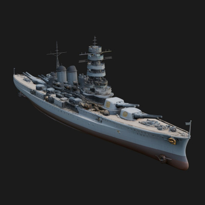 Battleship Model Design 15 3D Print Model
