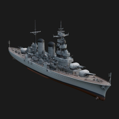 Battleship Model Design 16 3D Print Model