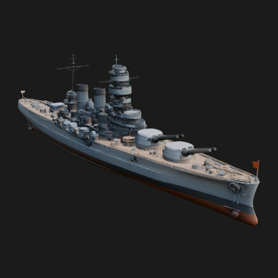 Battleship Model Design 4 3D Print Model