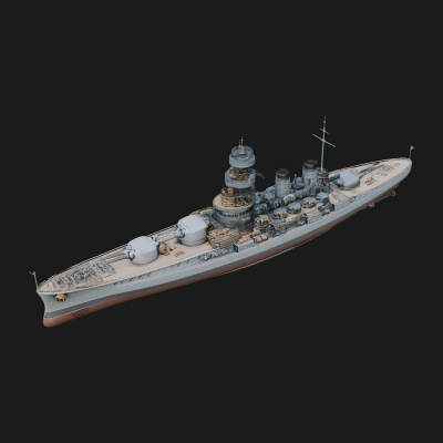 Battleship Model Design 5 3D Print Model
