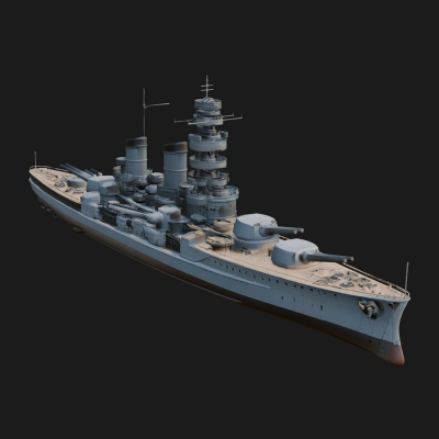 Battleship Model Design 6 3D Print Model