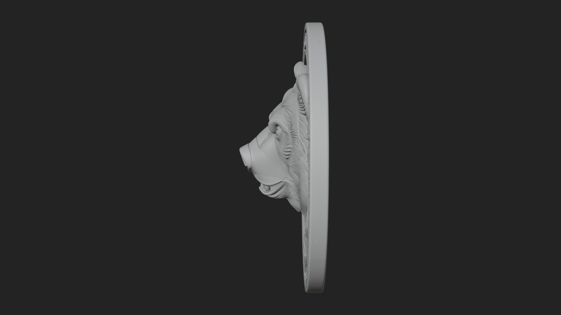 Bear Head Oval Relief Plaque Design 1 3D Print Model 3D Model