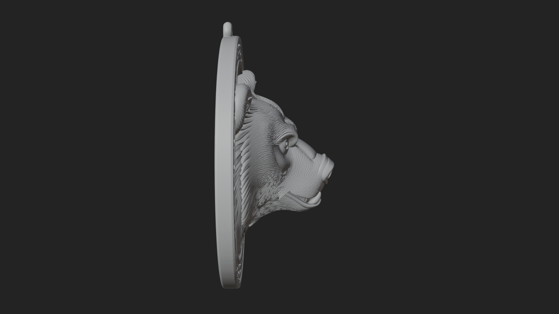 Bear Head Oval Relief Plaque Design 2 3D Print Model 3D Model