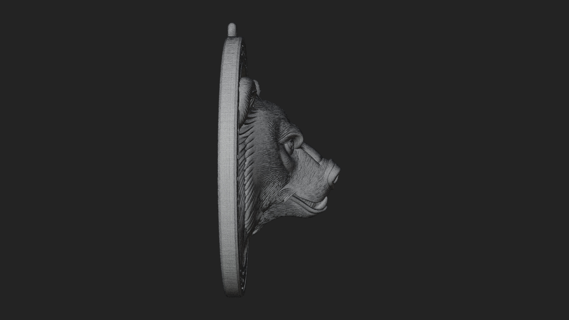 Bear Head Oval Relief Plaque Design 2 3D Print Model 3D Model