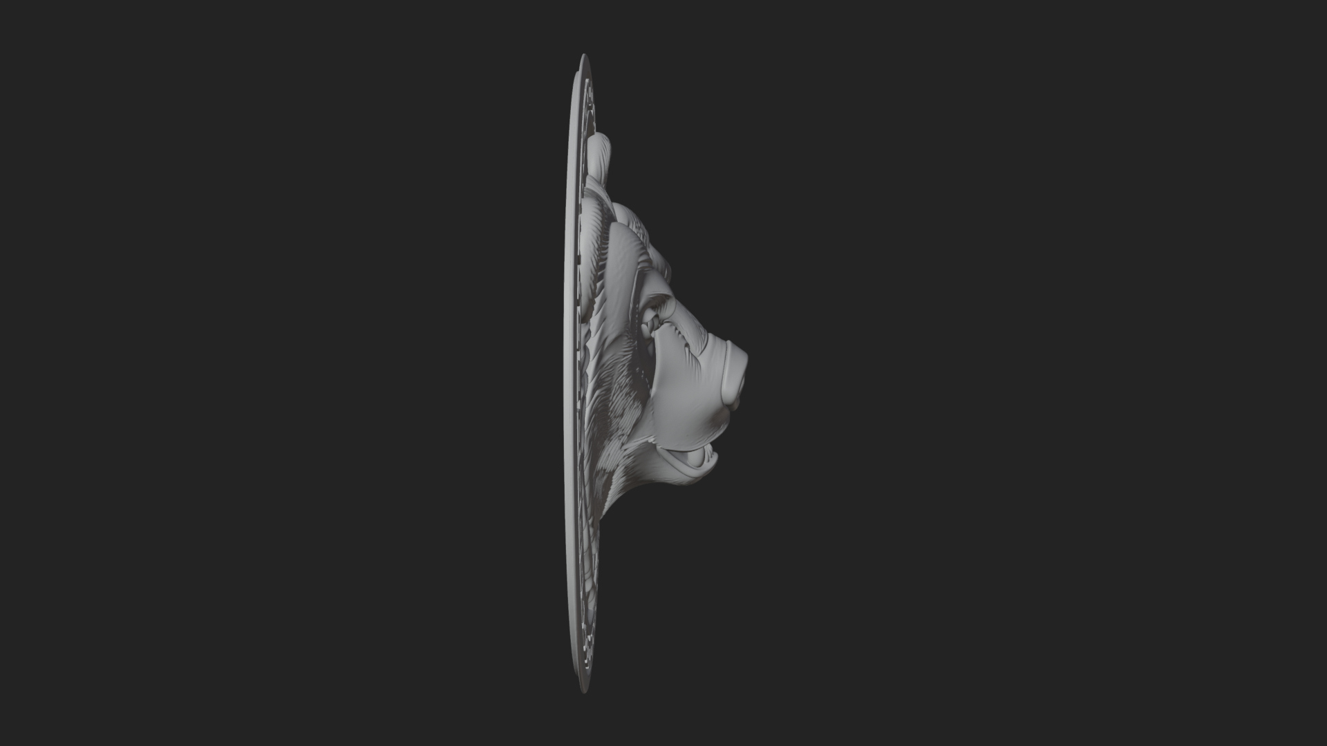 Bear Head Oval Relief Plaque Design 3 3D Print Model 3D Model