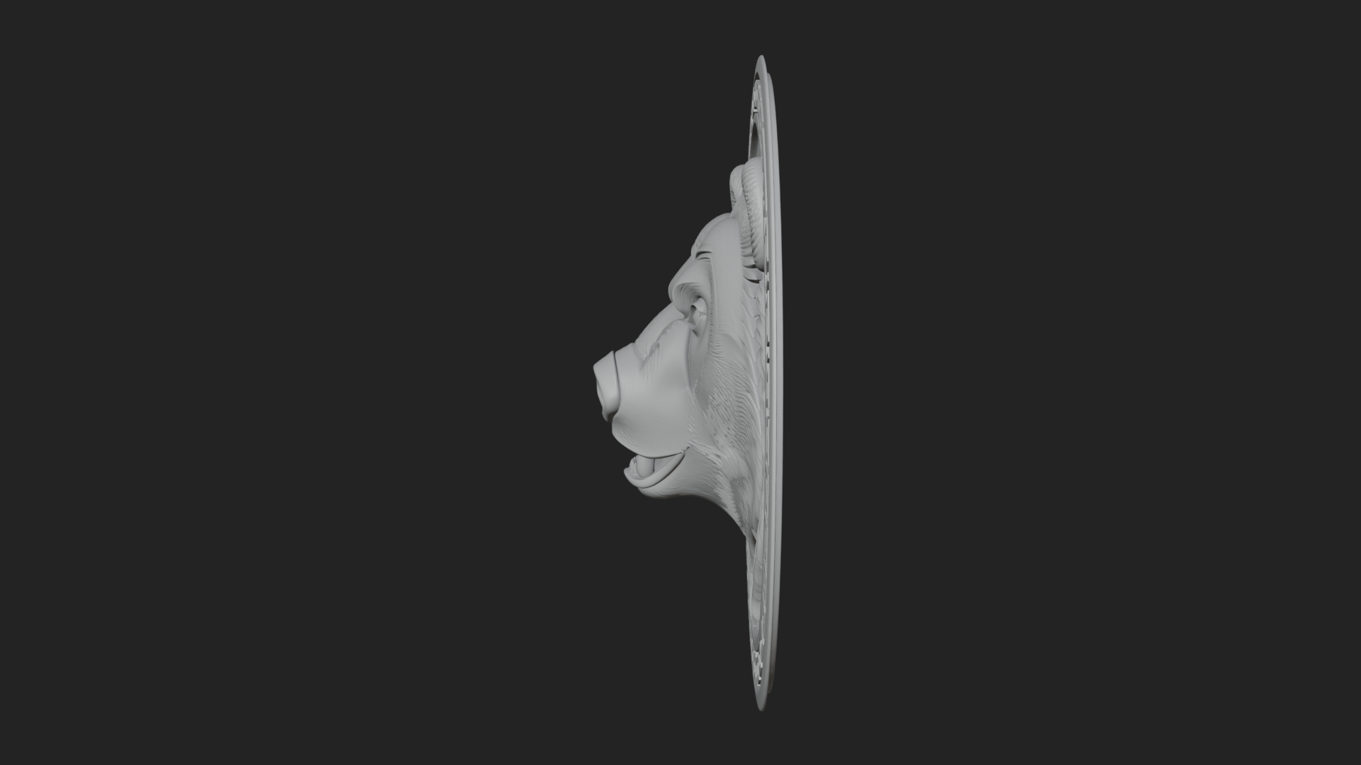 Bear Head Oval Relief Plaque Design 3 3D Print Model 3D Model
