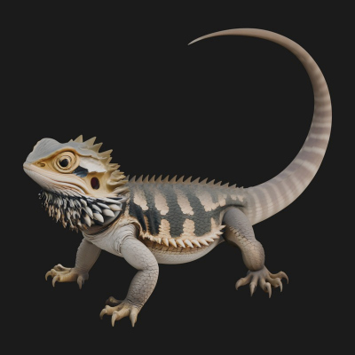 Bearded Dragon Statue Design 2 3D Print Model